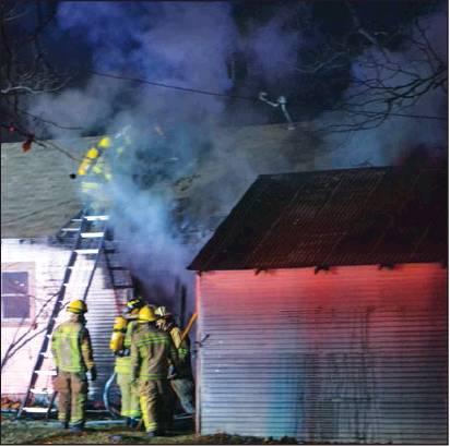 Matt Caban • The Madill Record Madill and Kingston firefighters put out a fire Dec. 17 in the 1100 block of West Tishomingo Blvd.