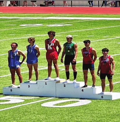 Brycen Ward, a Kingston High School junior, won the gold medal in the 800m race. He also placed 6th in the mile-run and 8th in the two-mile run. Photos courtesy of Linda Holmes