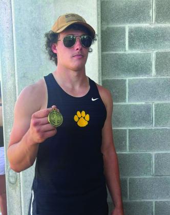 River Shaw, Madill, took 6th place in the shot put event at the state championships. Courtesy photo