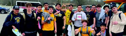 The Madill boys powerlifting team were the runners-up at the regional tournament. Anton Rios and Chris Ramirez both placed 2nd; Jayden McCain took 3rd and Osvaldo Ariciaga placed 4th in their respective weight divisions. Courtesy Photo