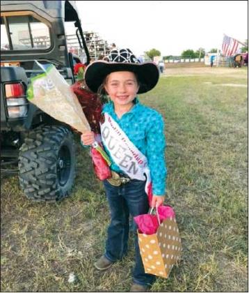 Courtesy Photo The 73rd Madill Rodeo crowned Kensley Williams its Queen. The queen contest brought in $10,800 with Queen Kensley accounting for $8,200 of it. All queen contestants received a buckle, and several sponsor gifts.