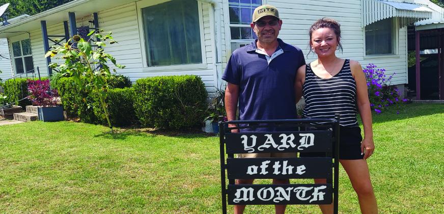 Arturo and Tammie Martinez were the Madill Rose Garden Club July Yard of the Month. Courtesy photo