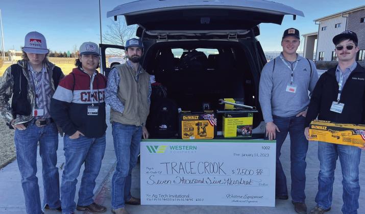Five Madill High School Ag Mechanics students traveled to Plainview, Texas to compete in the Western Equipment AgTech Invitational mechanics contest January 14.The students who competed were Holden McGahey, Kelton Ford, Tilor Stewart, Tyce Pruitt, and Trace Crook. Courtesy Photo