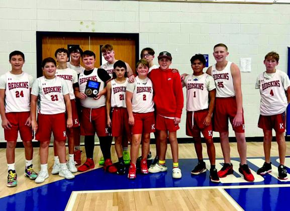The KMS 7th grade boys took home the consolation prize at the Dickson Tournament. Courtesy photo