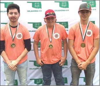 Marshall County 4-H Shooting Sports Teams (Above) Senior Shooting Team: Cristian Morales, Eric Shrum, and Jared Davis. (Below) Intermediate Shooting Team: Lauren Campbell, Dakota Sliger, and Drew Anderson