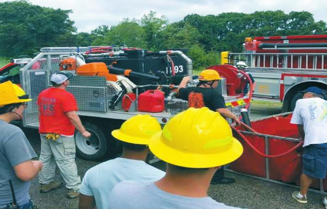 June 25 and June 26, 2020, firefighters from Texoma, Caney Soldier, Kingston, Tri City, Willis Powell and Buncombe Creek VFDs gathered to sharpen their skills at a Water Shuttle class in the Texoma VFD district. Rural areas depend on water tankers/tenders to get the much needed water to a fire scene. Courtesy photo