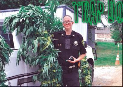 Shalene White • The Madill Record Gary Jackson, a 39-year-old male from Kingston was arrested for Illegal Cultivation of Marijuana, Possession of a Firearm in the Commission of a Felony, and Possession of a Place Radio During the Commission of a Felony. The Marshall County Sheriff’s Officer answered a complaint about a gun being fired and a man screaming at his neighbors when officers made the discovery. Pictured is Deputy Anna Timms.