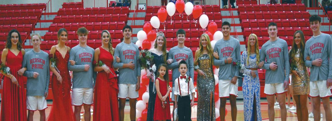 The 2020 Kingston Basketball Homecoming court was Kamry Bohannan, Andrew Backenstoes, Chloe Cargal, Jase Hayes, Tyla Bohanna, Jesse Rose, Danna Wagnon, Kaden Johnson, Brit Henderson, Brady Brister, Kassie Bailey, Marshal Ludrick, Presley McKnight, Braden Matchen, Jemma Hargis (flower girl), and Lynnon Stevens (crown bearer). Courtesy photo