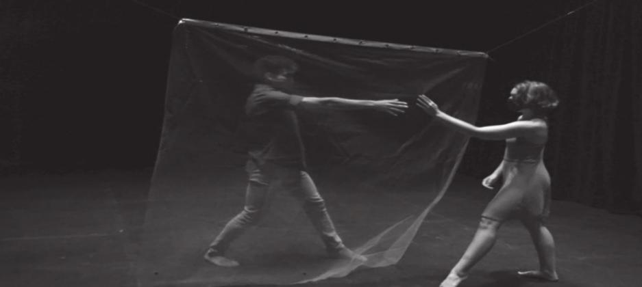 Chickasaw citizen and performance arts student Olivia Parker is photographed dancing opposite Andrew Harris in the video, “These Walls.” The video brings awareness to mental health and common experiences brought on by the COVID-19 pandemic. Courtesy photo