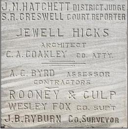 The cornerstone of the courthouse. Courtesy photo