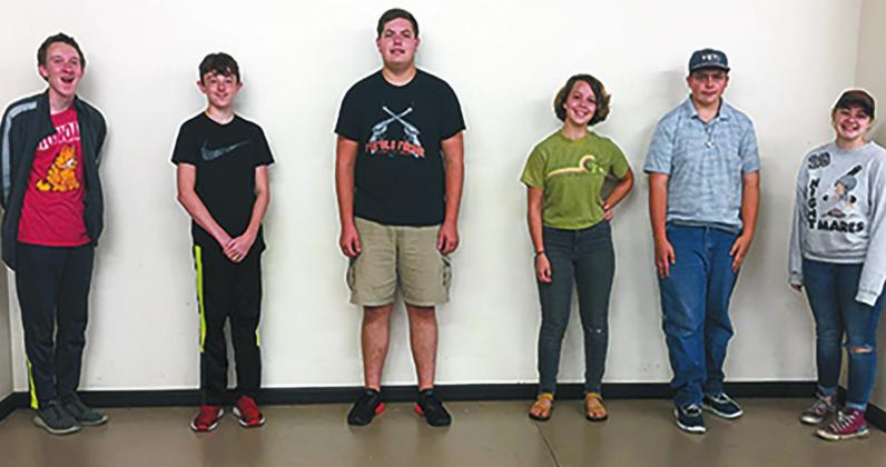 Marshall County 4-H was represented at the Oklahoma 4-H Virtual Round Up by Barrick Idell, Eli West, Cole Stepp, Katherine Taylor, Colton Hunt, and Samantha Hunt (not pictured Kristen Chapa and Hayden Harper). Courtesy photo