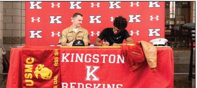 Pictured left: KHS senior, Jordan Fraize, joined the United States Marine Corps. He ships out May 26. KHS Media Club