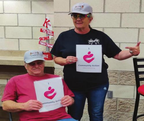 Gwen Wilson, right, and her husband David are part of the Community Action. Megan Moss