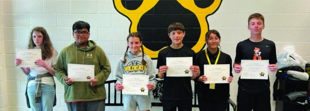 The March Madill Middle School Students of the Month are Anagayle Minor and Alexander Leiva, 6th grade; Layne Albright and Andrew Ramon, 7th grade and Emily Munoz-Perez and Cash Weiberg, 8th grade.
