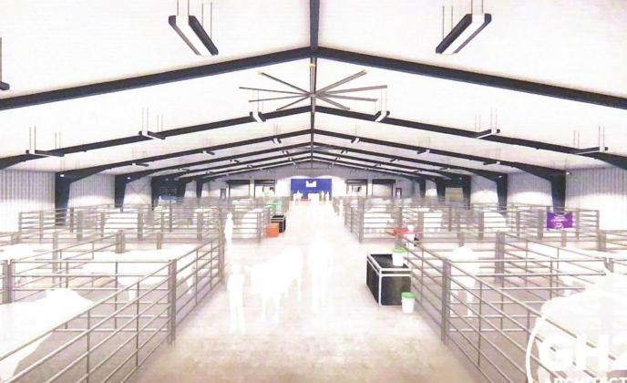 A rendering of Phase 2 extension to the Marshall County Expo Center. Summer Bryant • The Madill Record