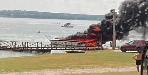 A five year old was injured when a boat exploded at the Bridgeview Marina. Courtesy photo