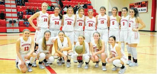Crockett Uber • For The Madill Record The Kingston girls basketball team poses with their consolation trophy at the 2020 New Year’s Classic.