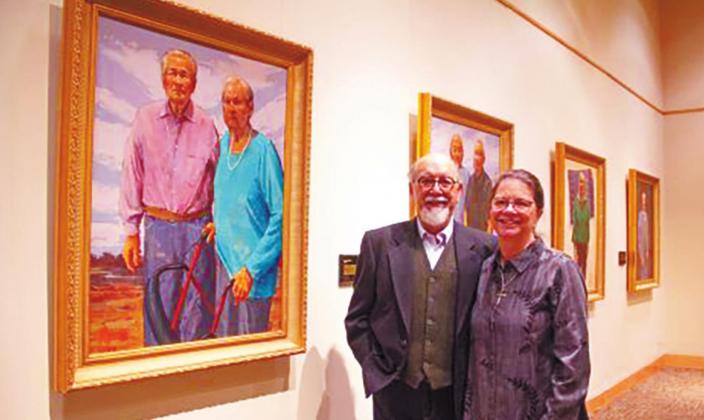 Courtesy photo Mike and Martha Larsen recently unveiled 24 paintings at the Chickasaw Cultural Center as part of an ongoing portraiture project called “Listening to our Elders.” The 24 portraits of Chickasaw elders will be on display at no charge on the Chickasaw Cultural Center campus and is currently in the Aaittafama’ Building.