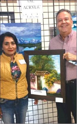 Artist Margarita Galacia and Sam Huffman, 1st National Bank