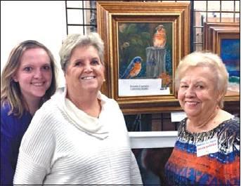 Amy McCain, Brenda Courtney and artist Susan Barton