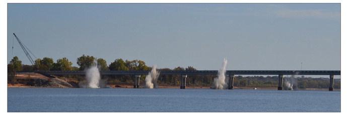 Remnants of the former Willis Bridge demolished