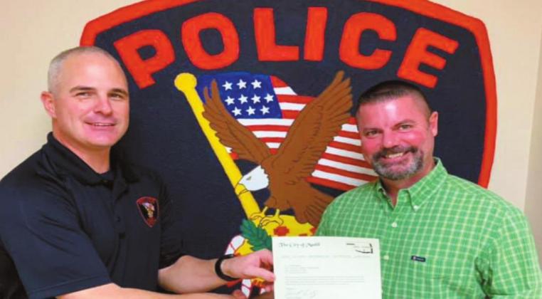Madill City Manager James Fullingim appointed Madill Deputy Chief Steven Ray as Interim Police Chief on January 1, 2021. Courtesy photo