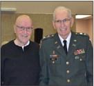 John Kelly, right, attended the Veteran Prayer Breakfast on February 25 at the Church of Christ in Madill. Leslie Mowles • The Madill Record