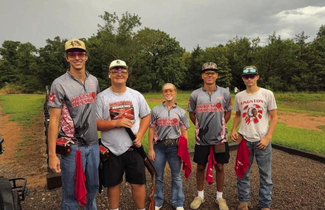 The KHS FFA Shooting Sports team attended the meet in Bethel on August 22. Ty Strecker is the Senior Division Sporting Clay Champion; Cliff Scott is the Junior Division Sporting Clay Champion; Raiden Moss, Junior Division Trap Champion. The team, Ty Strecker, Camden Sliger, Emma Bridgeman, Connor Waller and Cliff Scott, were the the 1st Place Team Sporting Clays and the1st Runner-Up Team overall for Sporting Clays and Trap.
