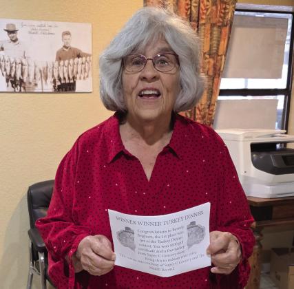 Shalene White • The Madill Record Beverly Brigham was the 1st place winner in the Turkey Counting Contest.
