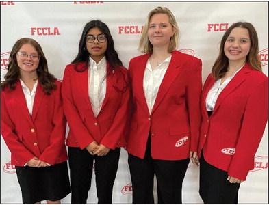 Zoie Stewart, Melani Payran, Emmaleigh Whitaker and Brooklynn Cavitt attended the FCCLA Leadership Conference. Courtesy photo