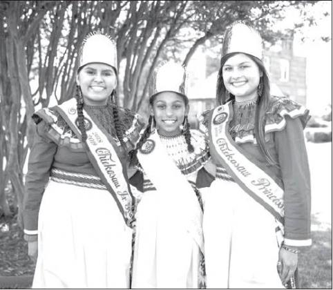 Courtesy Photo Chickasaw Royalty 2018-2019 are, left to right, Chickasaw Junior Princess LaKala Orphan, Little Miss Chickasaw Jadyce Burns and Chickasaw Princess Mikayla Hook. The 2019-2020 Chickasaw Royalty will be crowned during the Chickasaw Princess Pageant 6 p.m., Monday, Sept. 30, at the Ada High School Cougar Activity Center, 1400 Stadium Drive.