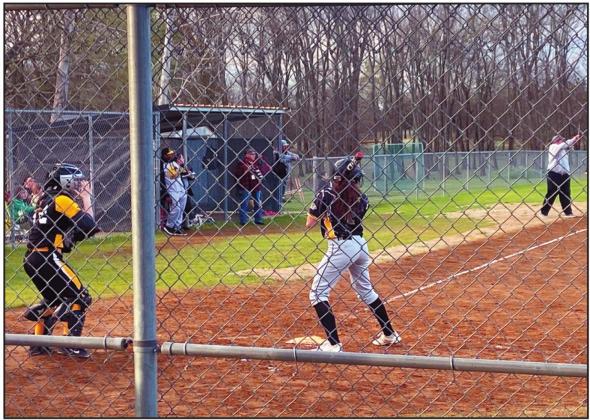 Madill senior Kristen Chapa playing one of her many sports, softball. She is sad that she is sad to know she will never experience a senior activity again, but she will persevere. Courtesy photo