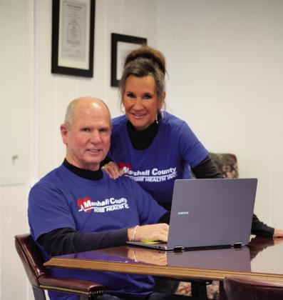 Kim Simmons, pictured with her husband, owns and operates Marshall County Home Health. Courtesy photo