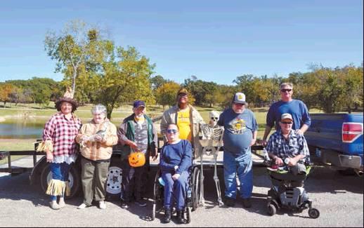 Shalene White • The Madill Record Employees and residents from the Brookside Nursing Home enjoyed the beautiful day on the lake on October 17. Weaver said it is something they do with the residents ever.