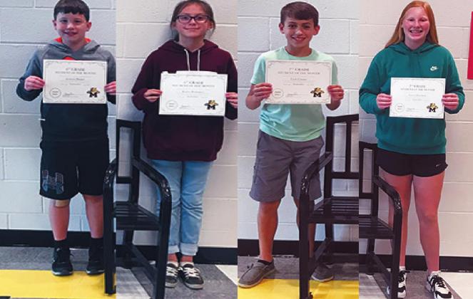 Above: Sixth grade; Jackson Harper and Jessica Rodriguez, and Seventh Grade; Cash Cooper and Lauren Landgraf. Courtesy photos