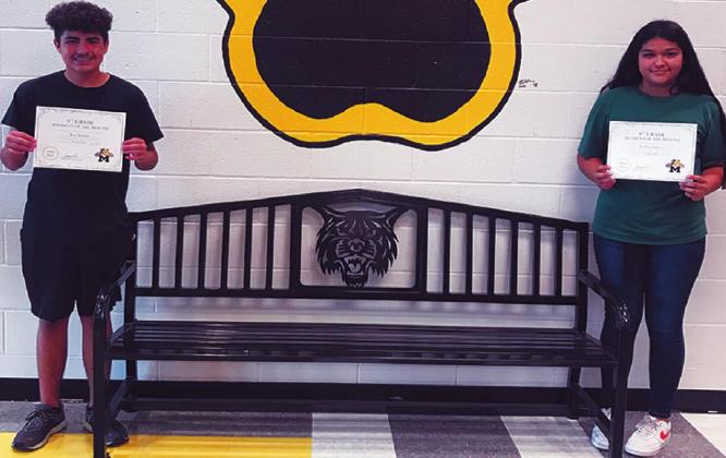 Below: Eighth grade: Kyle Salazar and Stefani Aldava.