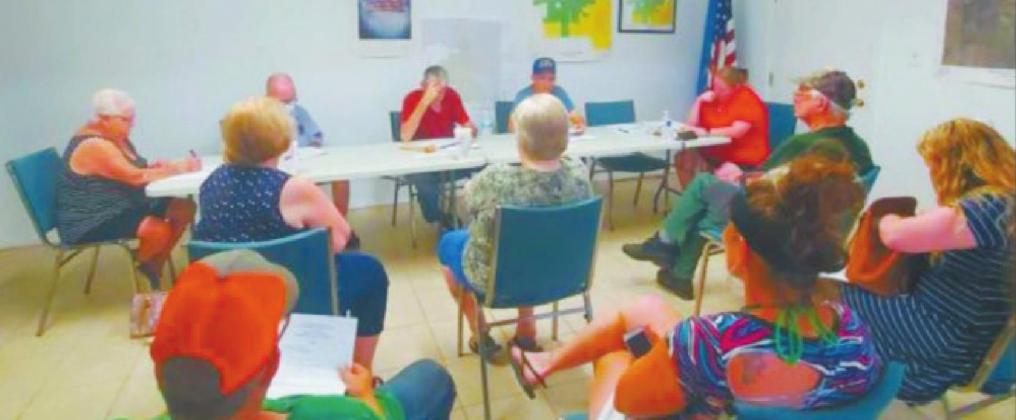 The Oakland Town Council held the monthly meeting on January 11, 2021 and discussed lags in emergency responses. The above picture is from the June 11, 2020 meeting. Shalene White •The Madill Record