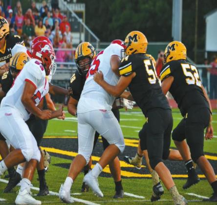 Uziel Aviles (54) Axzel Mendoza (52), and Griffon Williams (78), along with Wildcats went head-to-head and clashed with the Durant Lions. The Wildcats lost 42-14. Summer Bryant • The Madill Record