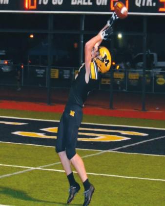 Stephen Sisco scored the first touchdown of the game during the Madill v. Durant game on September 4, 2020. Summer Bryant • The Madill Record