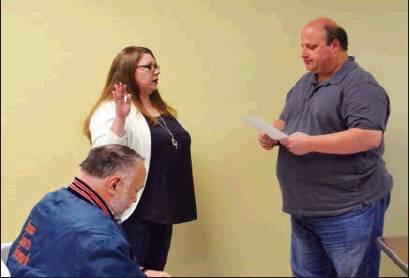 Matt Caban • The Madill Record Mary Ann Hale takes the Oath of Office for the Madill City Council Place # 1 seat at the council’s meeting on Nov. 12. Mayor Travis Williams administered the Oath of Office.