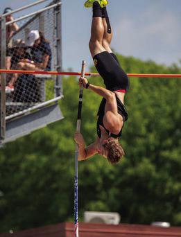 Pictured left: Eli Vinson was the state runner up in pole vault with a jump of 13 feet 6 inches. Courtesy photo