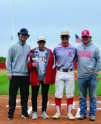 Kingston varsity baseball held senior night for Klete Finley on April 22. Linda Holmes