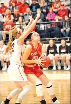 Courtesy photo Kingston girls basketball player Kyla Bohannon goes up for a shot in game from the 2018-2019 season. Bohannon and her Lady Redskin teammates host the 2020 New Year’s Classic on Thursday, Dec. 9 inside the KMAC at Kingston High School.