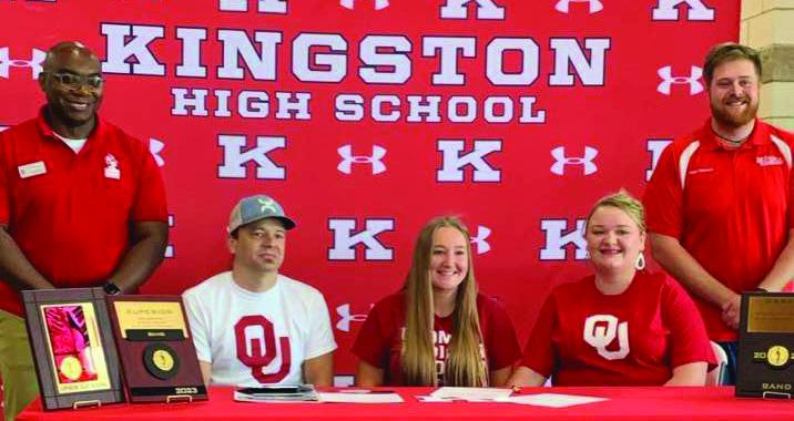 Kaya Taylor, middle, will be a freshman at OU in the fall. She made the Pride of Oklahoma band. Courtesy photo