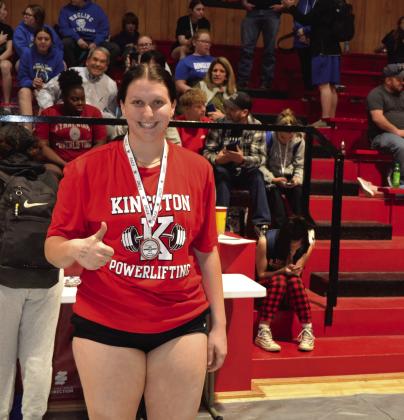 The Kingston Powerlifting competed at regionals in Tishomingo on February 27. AJ Stepp 1st place, and Coby Davis (not pictured) took 3rd. Courtesy photo