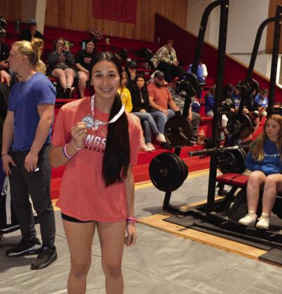 Alyssa Langford placed 3rd in the Powerlifting regional tournament. Courtesy photo