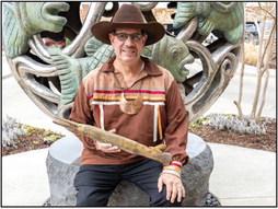Formanyyears,MichaelCorneliushascraftedlongbowsand other cultural objects in an effort to preserve the traditional Chickasaw craft and share it with others, including this award-winning Native Flute. Courtesy photo
