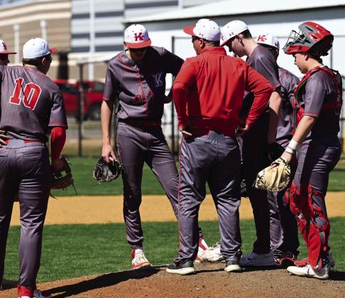 Coach Henson talks to some of his players. Courtesy photo