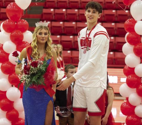 Photo by Matt Swearingen The 2024 Kingston Basketball Homecoming King and Queen were Reid Cason and Emily Bellettini.
