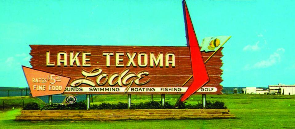 The original sign to the Lake Texoma Lodge. Courtesy photo